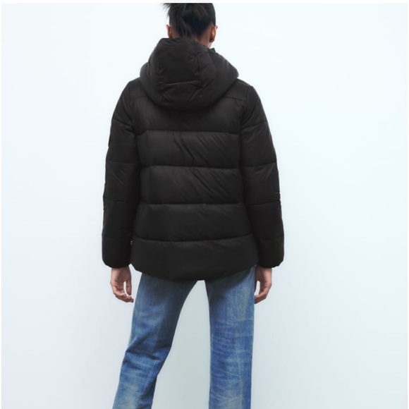 ZARA Hooded Puffer Jacket Color-Green Size-XL NWT - Picture 12 of 16